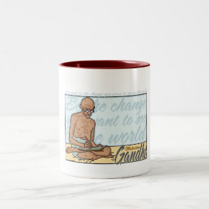 Taza Bicolor Gandhi sea la cita del cambio