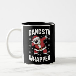Taza Bicolor Gangsta Wrapper Funny Dabbing Santa Navidades