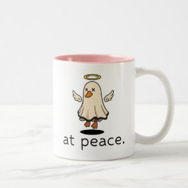 Taza Bicolor Ganso Ángel En Paz, Regalo de Humor Oscuro de Hall