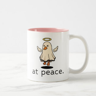 Taza Bicolor Ganso Ángel En Paz, Regalo de Humor Oscuro de Hall