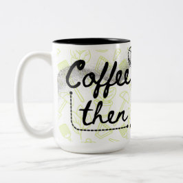 Taza Bicolor Garden theme coffee mug garden tools