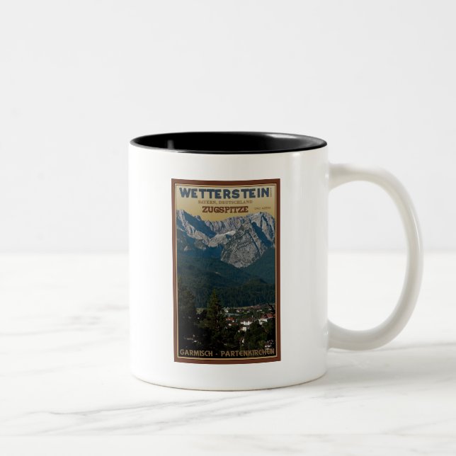 Taza Bicolor Garmisch - Zugspitze sobre ciudad (Derecha)