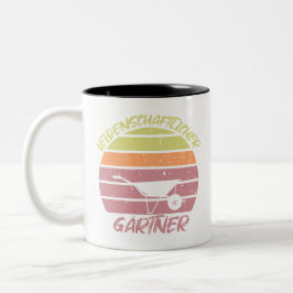 Taza Bicolor Gärtner Schubkarre im Sonnenuntergang