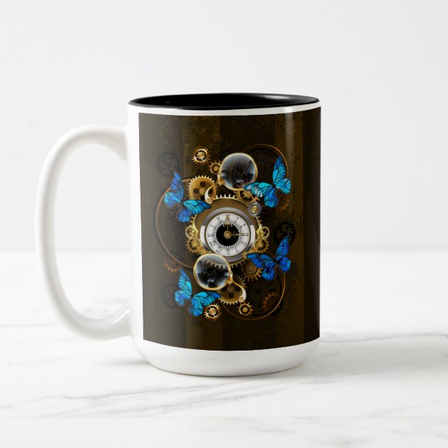 Taza Bicolor Gases de vapor y mariposas azules (Izquierda)