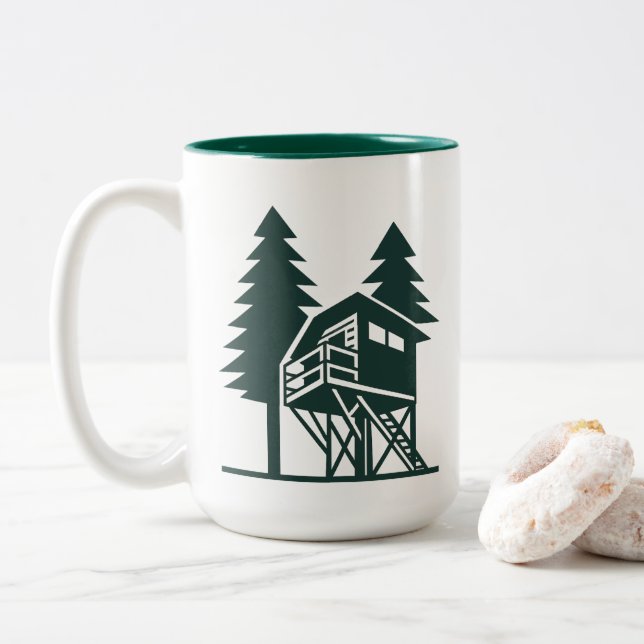 Taza Bicolor Gatesman Treehouse Coffee Mug (Con donut)