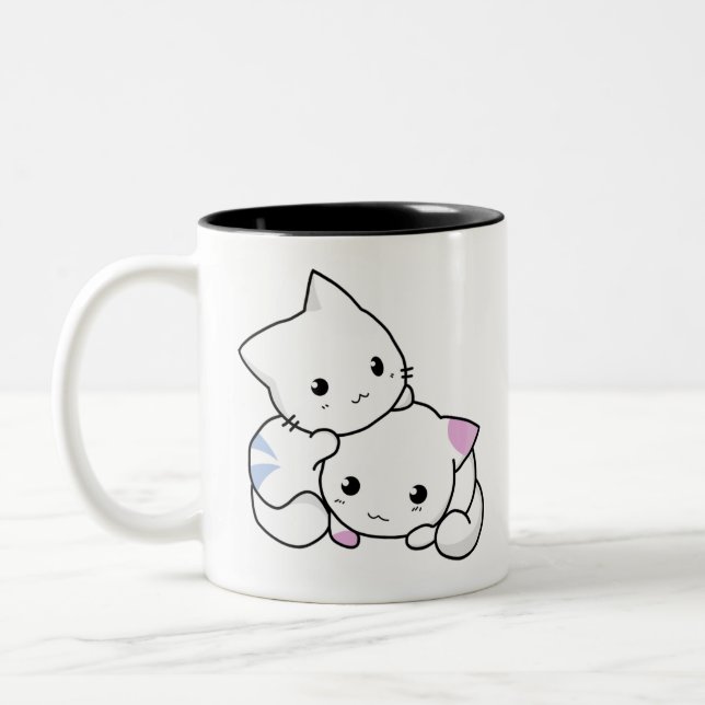 Taza Bicolor Gatito amor dos pelucas (Izquierda)