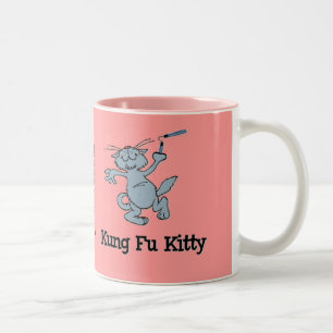 Taza Bicolor Gatito de Kung Fu