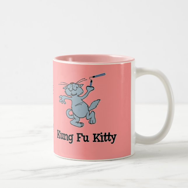 Taza Bicolor Gatito de Kung Fu (Derecha)