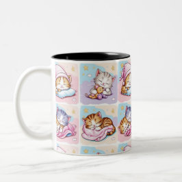 Taza Bicolor Gatito de Sueños Two-Tone Coffee Mug
