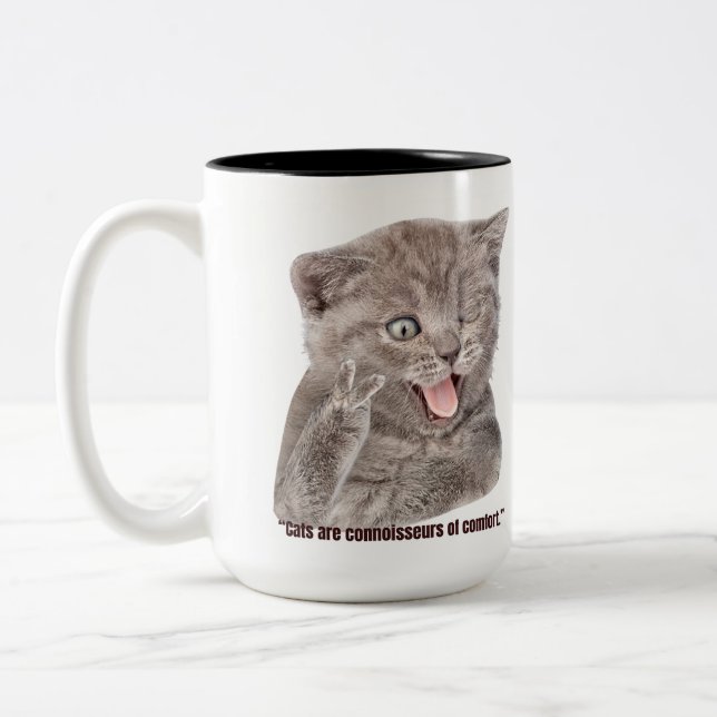 Taza Bicolor gatito estúpido (Izquierda)