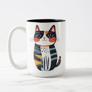 Taza Bicolor Gatito lindo con piel suave y suave