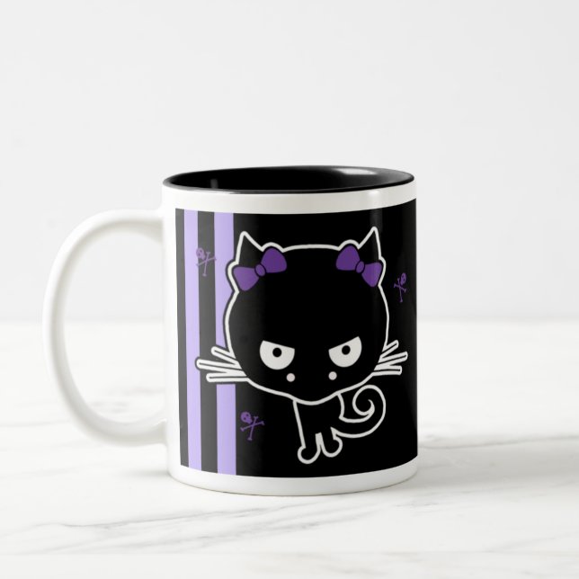Taza Bicolor Gatito púrpura (Izquierda)