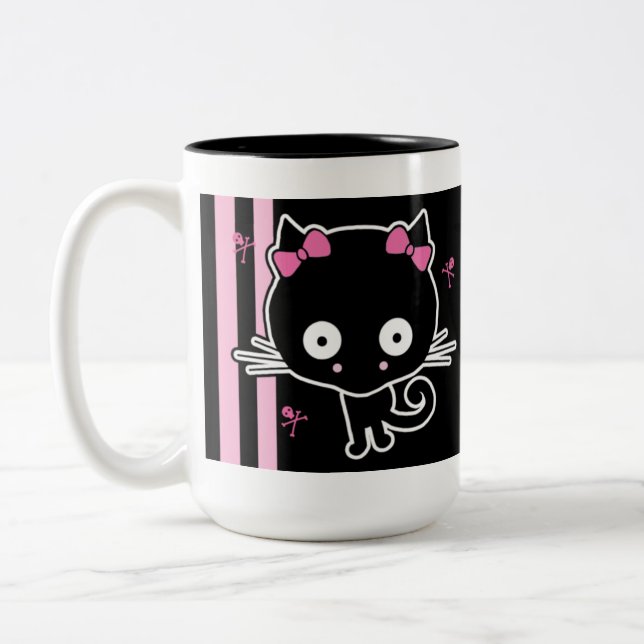Taza Bicolor Gatito rosado (Izquierda)