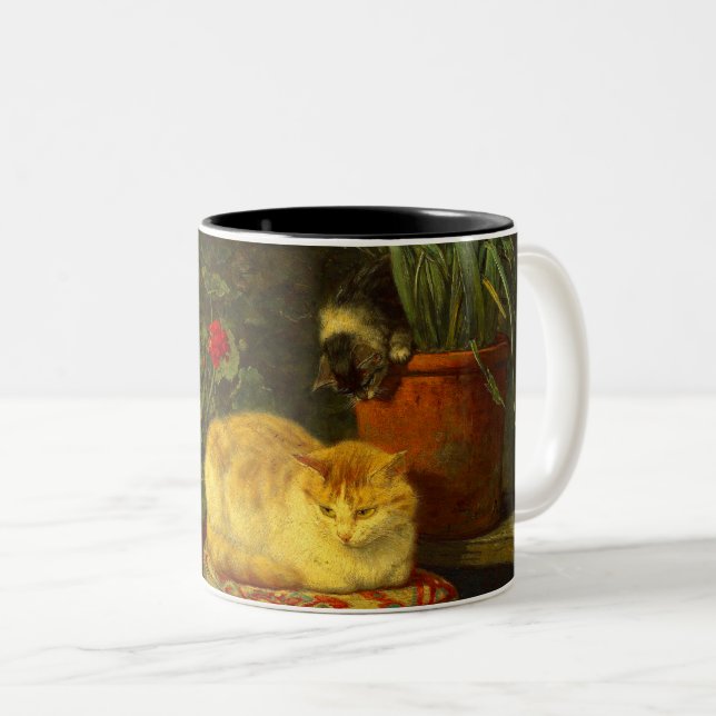 Taza Bicolor Gatitos en juego (Anverso derecho)
