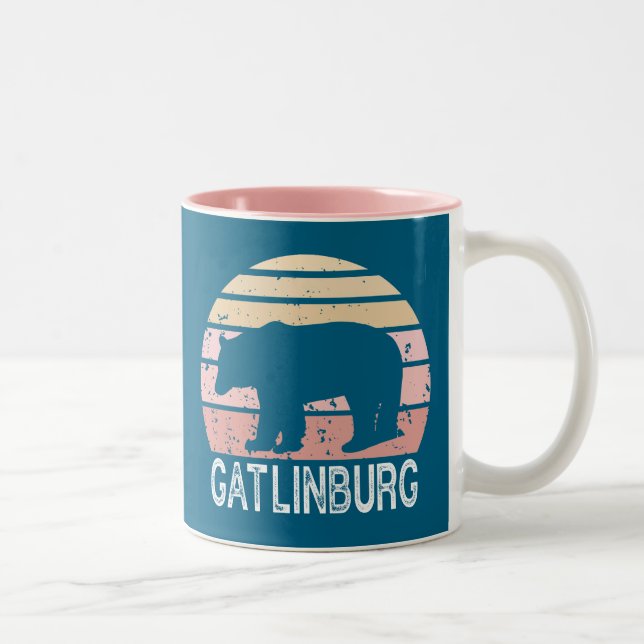 Taza Bicolor Gatlinburg Tennessee Retro Bear (Derecha)