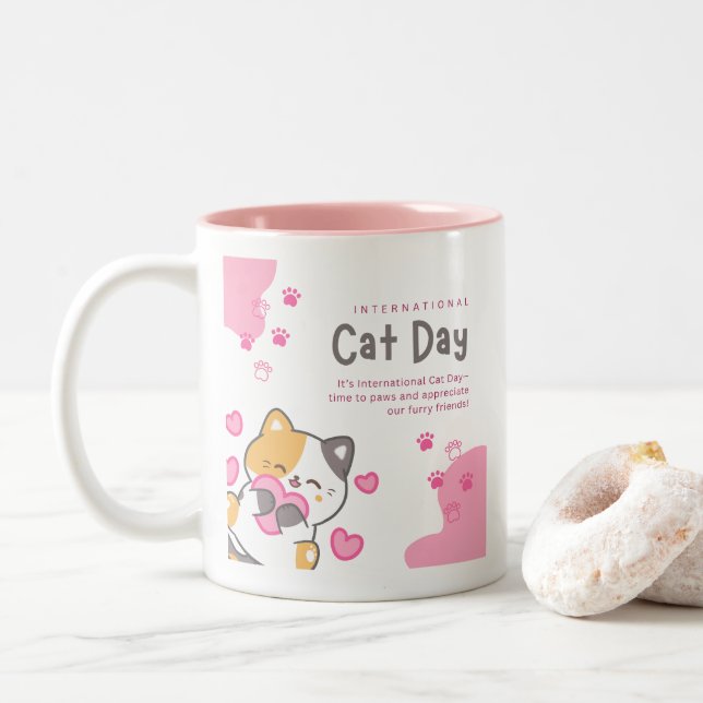 TAZA BICOLOR GATO (Con donut)