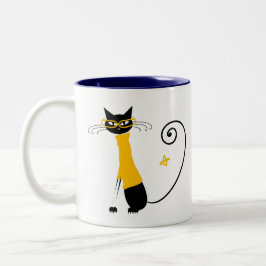 Taza Bicolor Gato amarillo - Mug