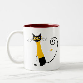 Taza Bicolor Gato amarillo - Mug