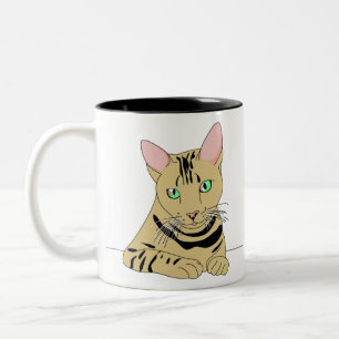 Taza Bicolor Gato animal Cute Kitty Mao Mascota Pose