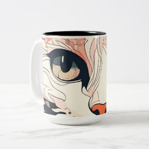 Taza Bicolor Gato Artístico
