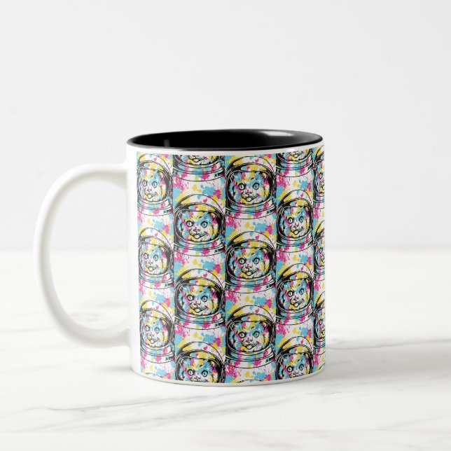 Taza Bicolor Gato Astronauta (Izquierda)