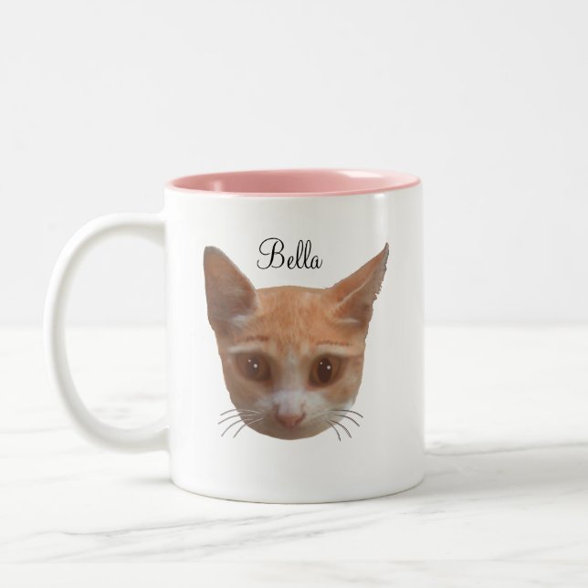 Taza Bicolor Gato atigrado ginger lindo (Izquierda)