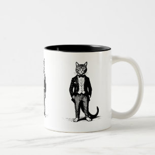 Taza Bicolor Gato clásico de Tuxedo