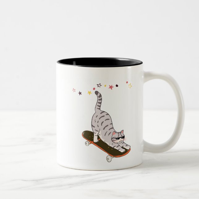 Taza Bicolor Gato con la Tabla (Derecha)