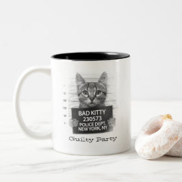Taza Bicolor Gato Culpable Divertido Personalizable