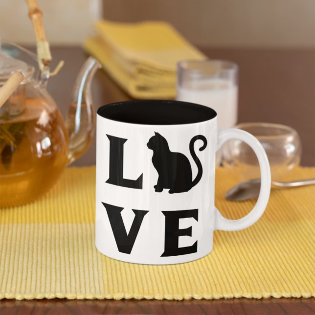 Taza Bicolor Gato de amor (Subido por el creador)