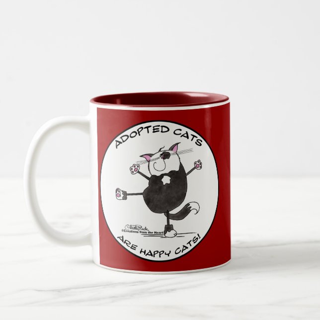 Taza Bicolor Gato de baile feliz (Izquierda)