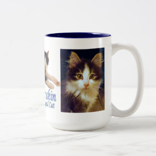 Taza Bicolor Gato de dos piernas de Anakin, cierre lindo de la