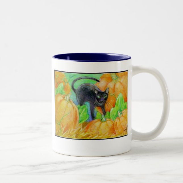 Taza Bicolor Gato de Halloween (Derecha)