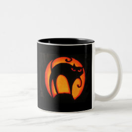 Taza Bicolor Gato de Halloween