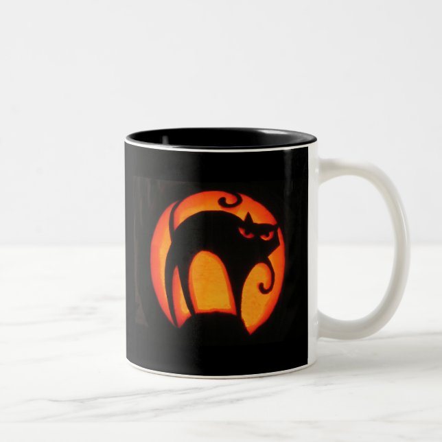 Taza Bicolor Gato de Halloween (Derecha)
