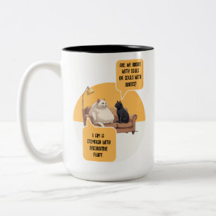 Taza Bicolor Gato de humor intelectual Filosofía Cita divertida