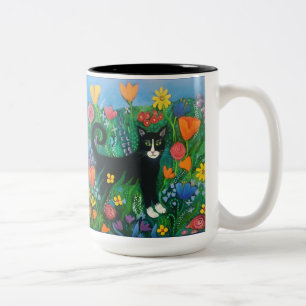 Taza Bicolor Gato de jardín