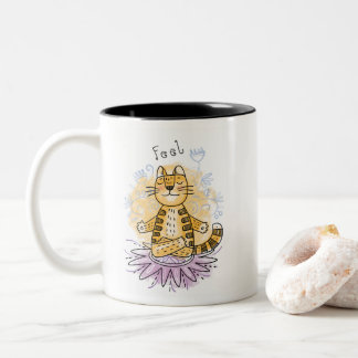Taza Bicolor Gato de la yoga