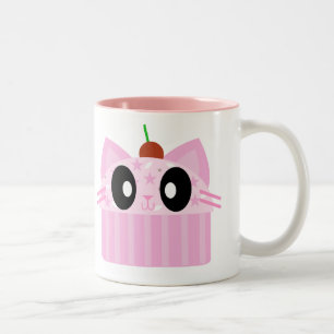 Taza Bicolor gato de magdalena kawaii