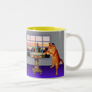 Taza Bicolor Gato de Menorah
