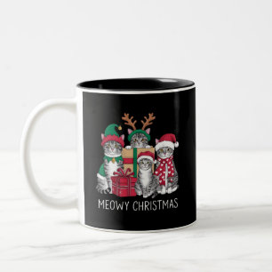 Taza Bicolor Gato de Navidades Meowy Xmas Graciosos Gatos Amant