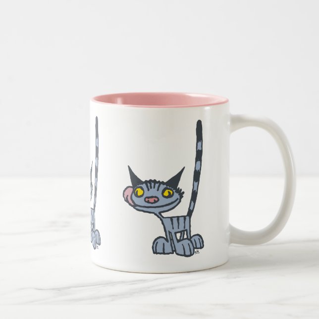 Taza Bicolor Gato de Personalizado gris de Guay (Derecha)