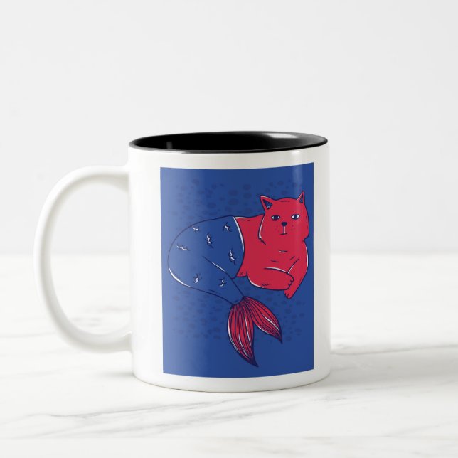 Taza Bicolor Gato de sirena (Izquierda)