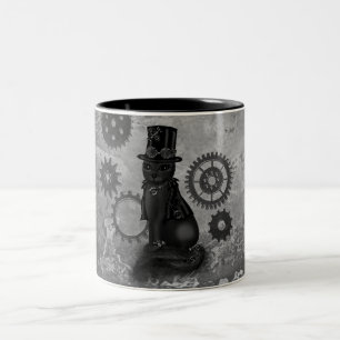 Taza Bicolor Gato de Steampunk