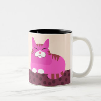 Taza Bicolor Gato de Tabby rosado