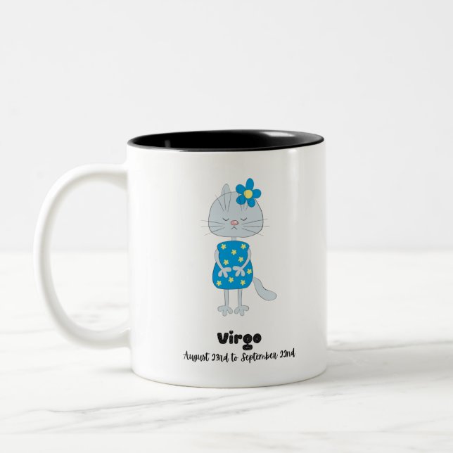 Taza Bicolor Gato de Virgo Zodiac (Izquierda)