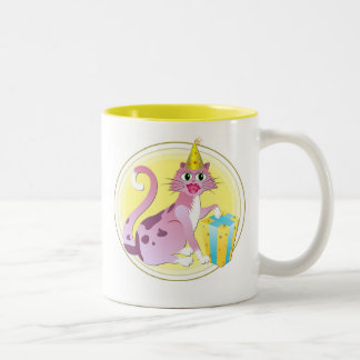 Taza Bicolor Gato del cumpleaños