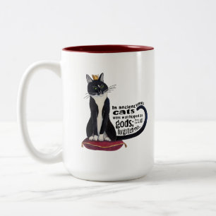 Taza Bicolor Gato Dios Dos Tonos