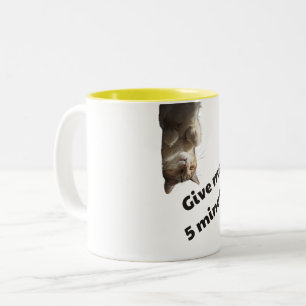 Taza Bicolor Gato Divertido al Revés Da 5 Minutos
