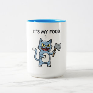 Taza Bicolor Gato Divertido con Hacha